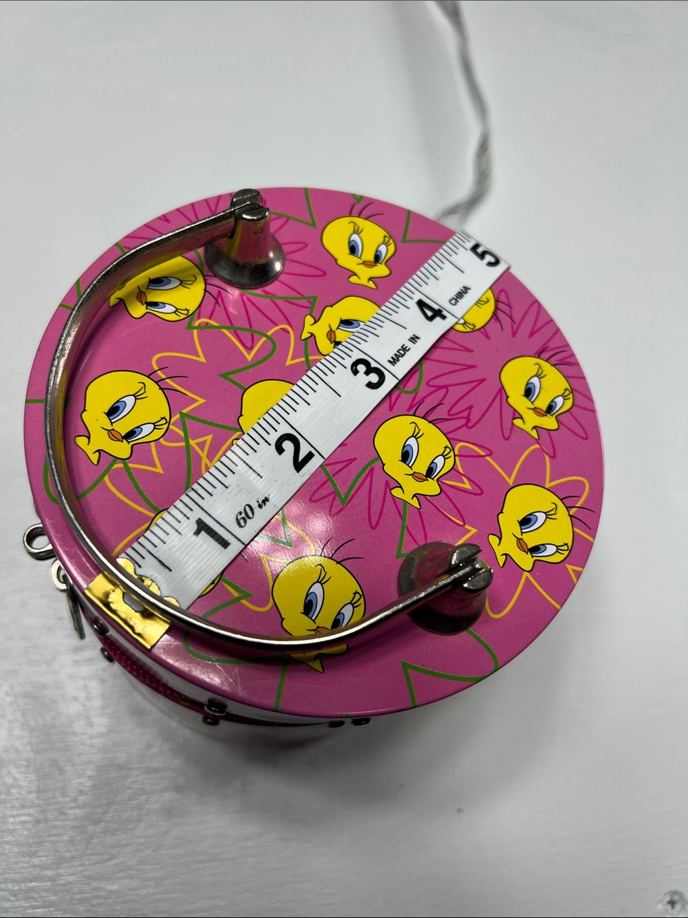 Tweety bird pink 2000 vintage tin bucket purse with zipper - Picture 9 of 11